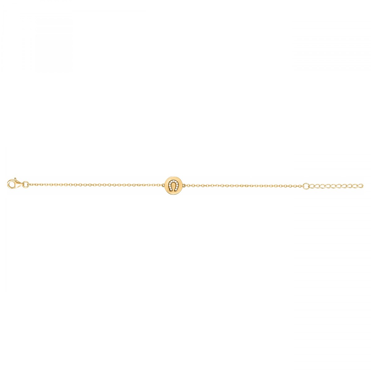 Bracelet en Plaqué Or avec oxyde de zirconium blanc