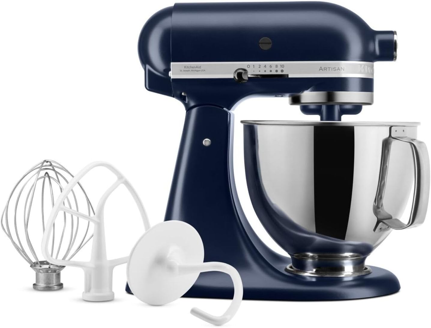 KitchenAid Küchenmaschine - Artisan - Kippbarem Food Processor - Teigknetmaschine mit 3 Zubehör und Schüssel aus Edelstahl - 4.8 L - Ink blau