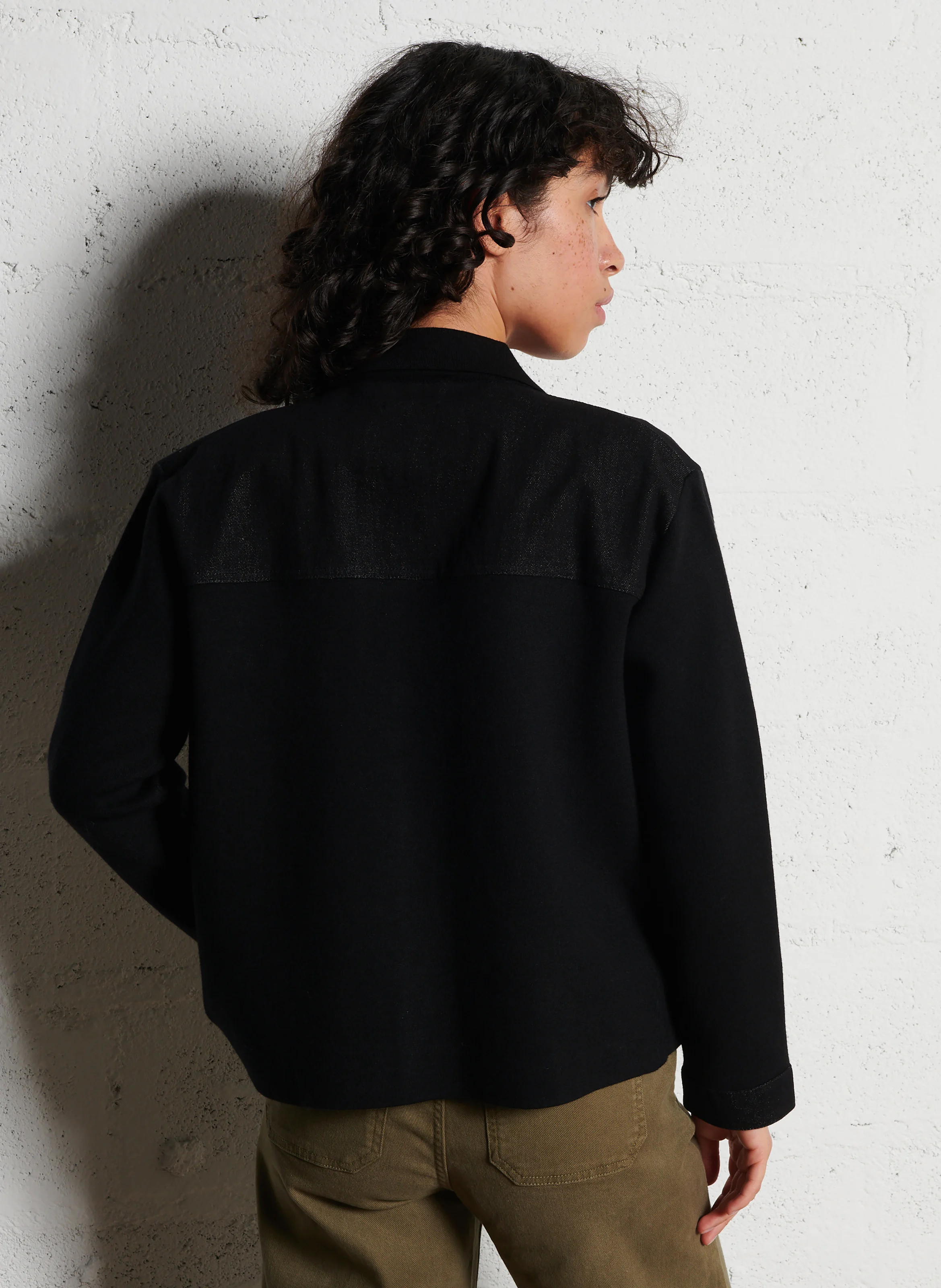 CURT - Veste droite à col classique | Noir