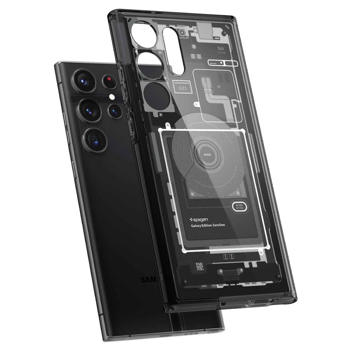 Samsung Galaxy S23 Ultra 5G Zero One Ultra Hybrid Case Hülle (ACS05620) - Grau/Transparent