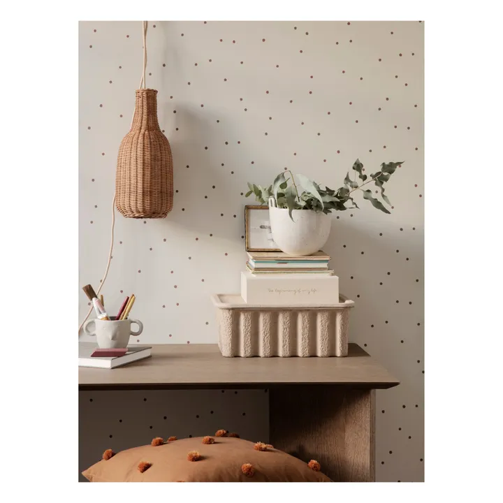 Ferm Living Kids Coussin tufté à pois | Jaune moutarde