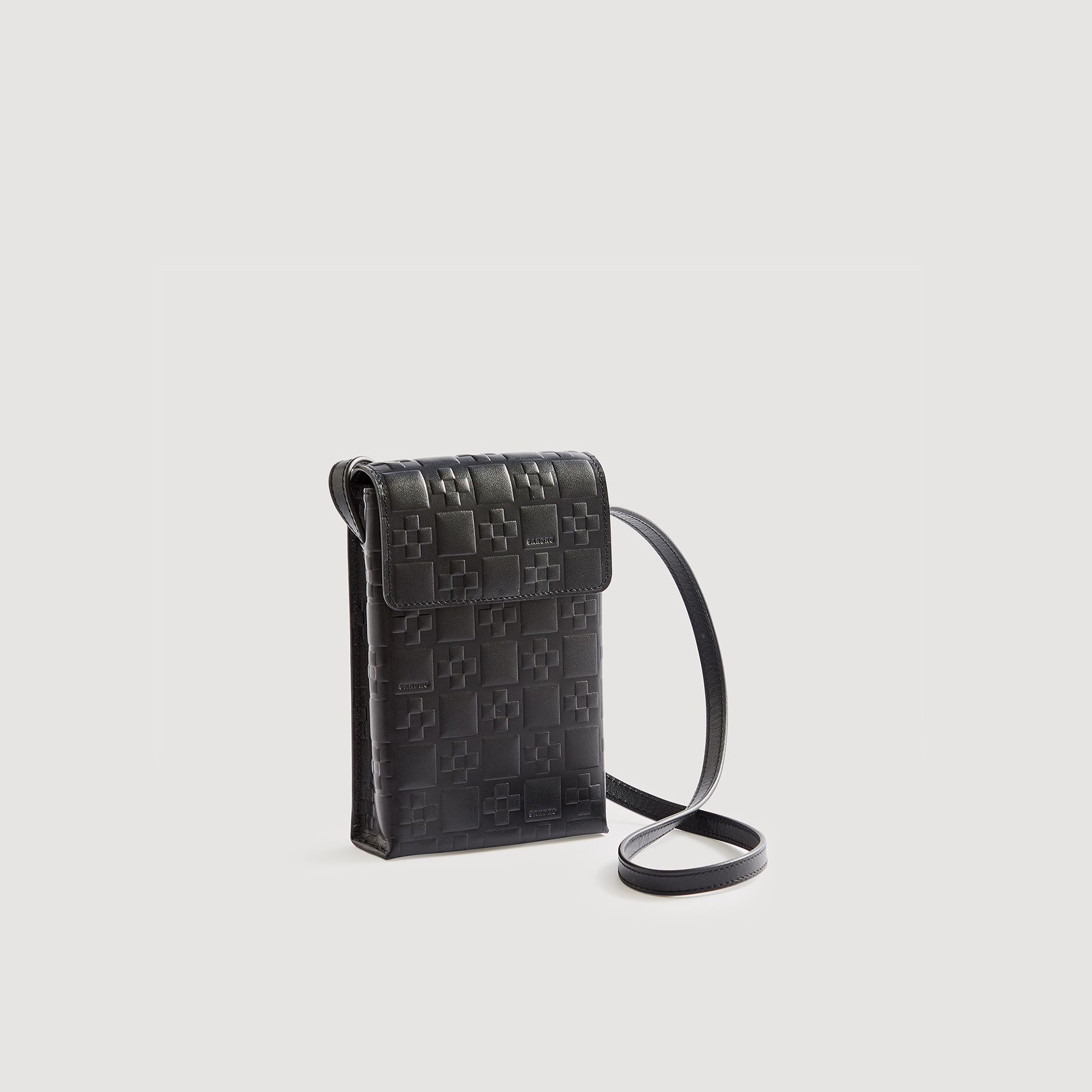 Pochette en cuir embosse monogramme S