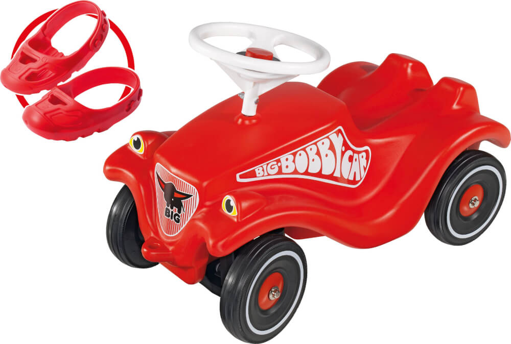 BIG Bobby-Car inkl. Flüsterräder und Schuhschoner, Kunststoff, rot, ab 12 Monate.
