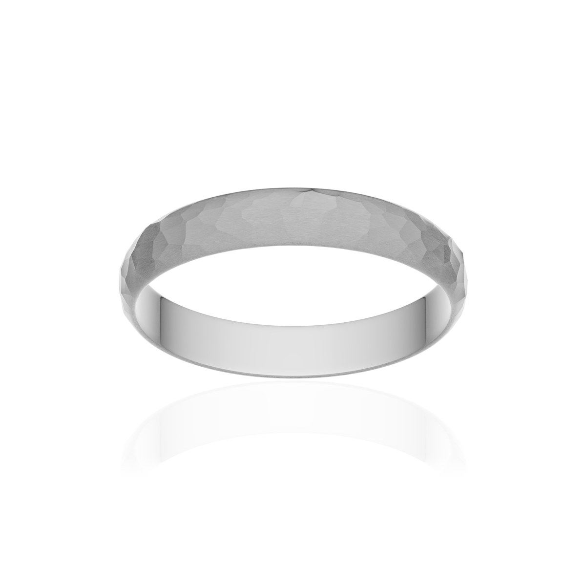 Alliance or 375 blanc martelé ruban 3,5mm