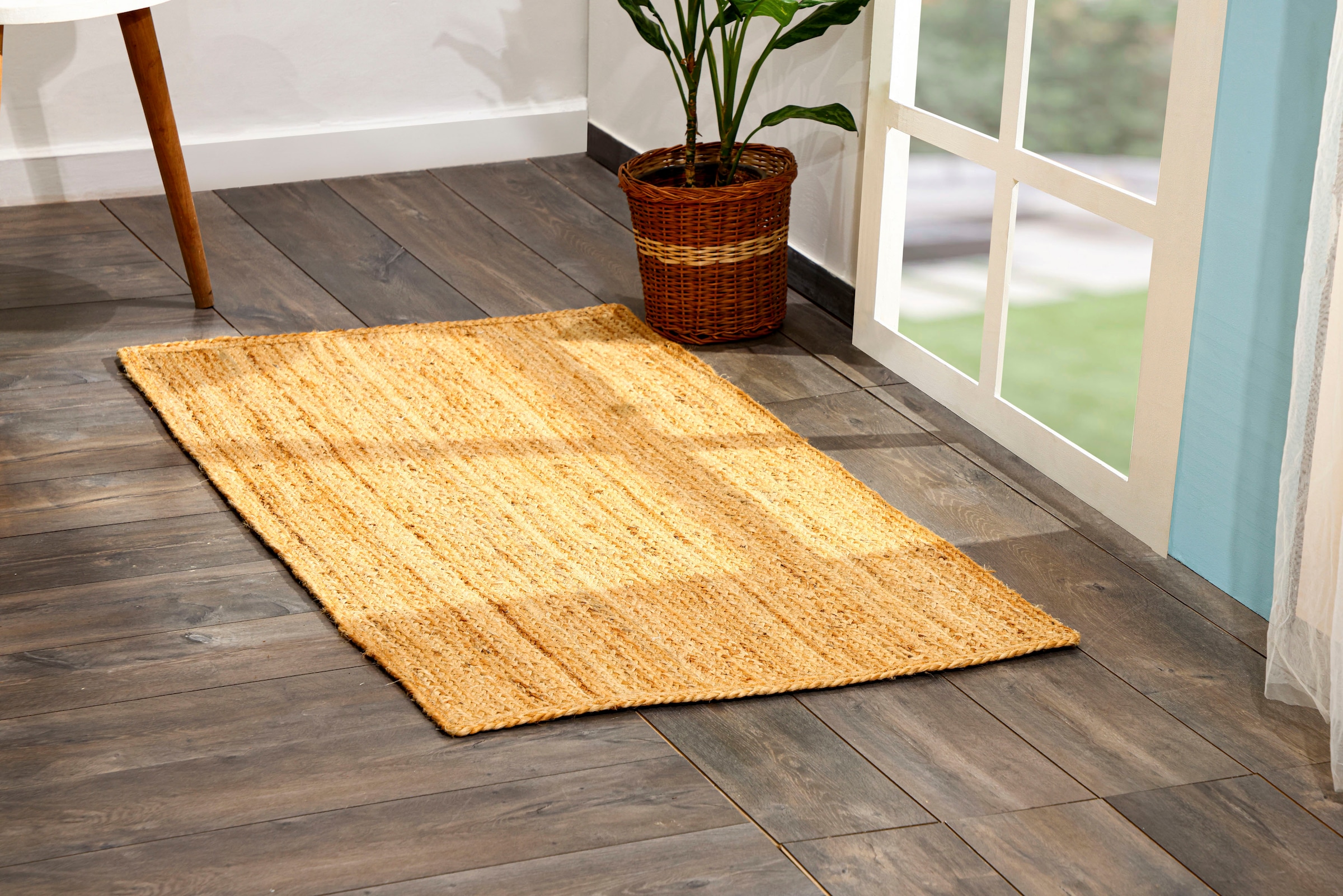 Myflair Möbel & Accessoires Läufer »Lola« rechteckig 10 mm Höhe Juteteppich, Wendeteppich, handgeflochten, 100% Naturfaser, Boho-Style
