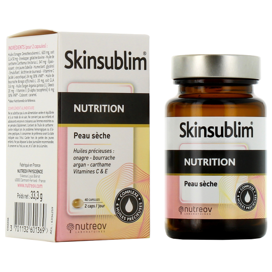 Skinsublim Nutrition peau sèche - Complément alimentaire 4 huiles