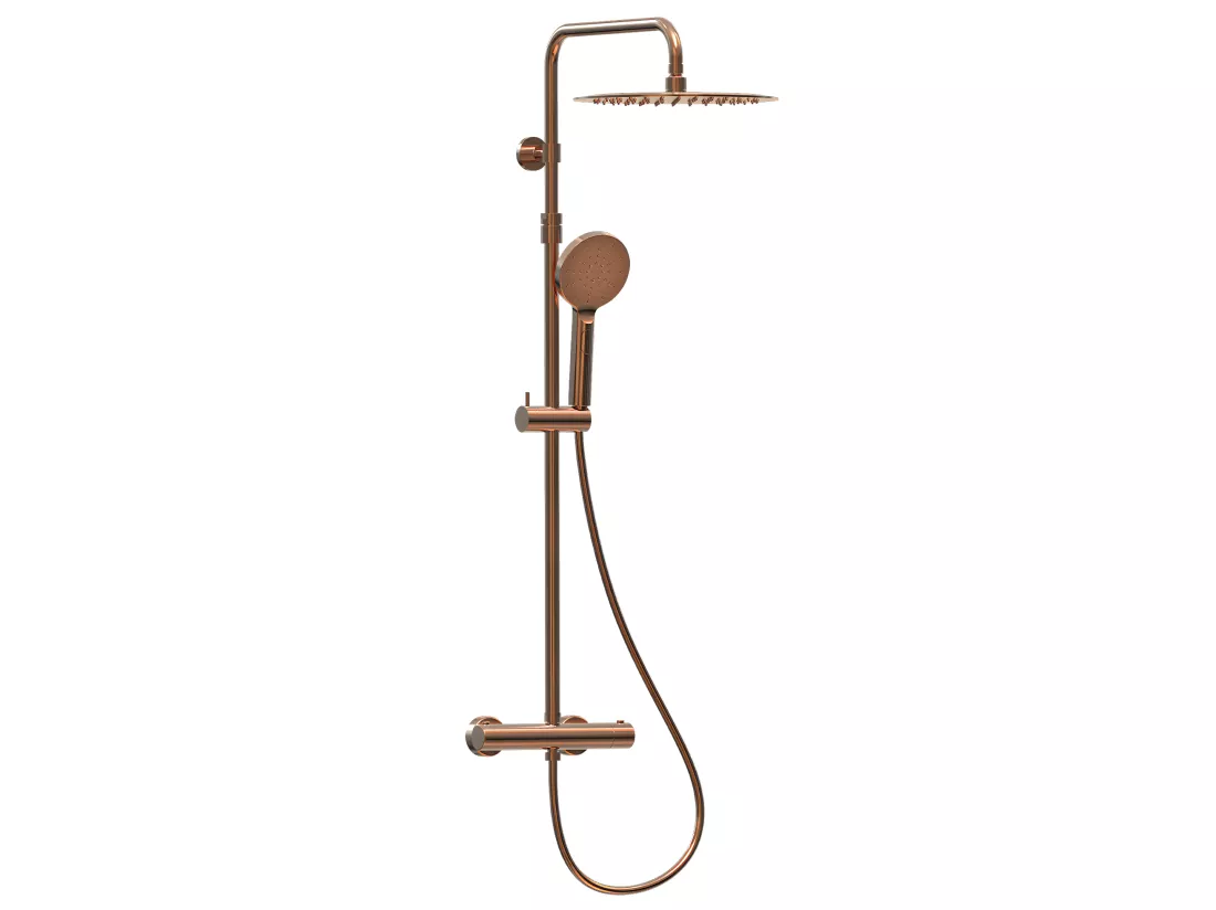 Luisa colonne de douche thermostatique cuivre brossé - Essebagno