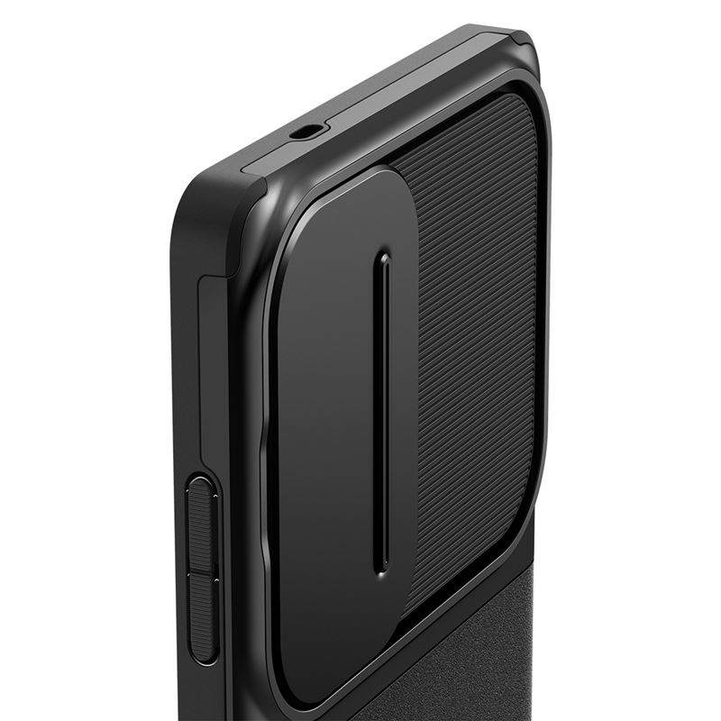 Samsung Galaxy S25 Ultra Optik Armor Hybrid Case Hülle mit Cam-Slider (ACS08969) - Schwarz