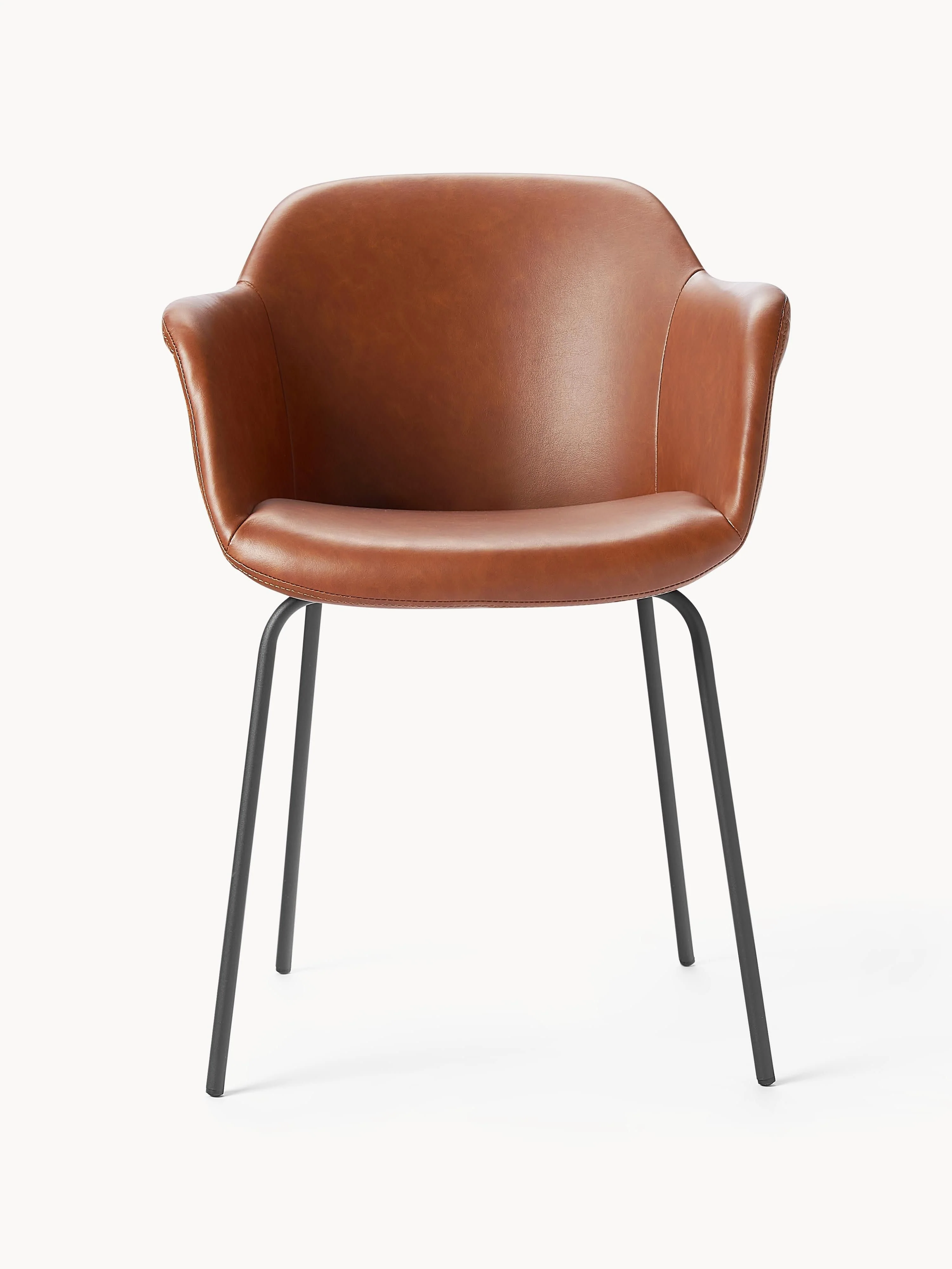 Kunstleren fauteuil Fiji met smalle zitvlak