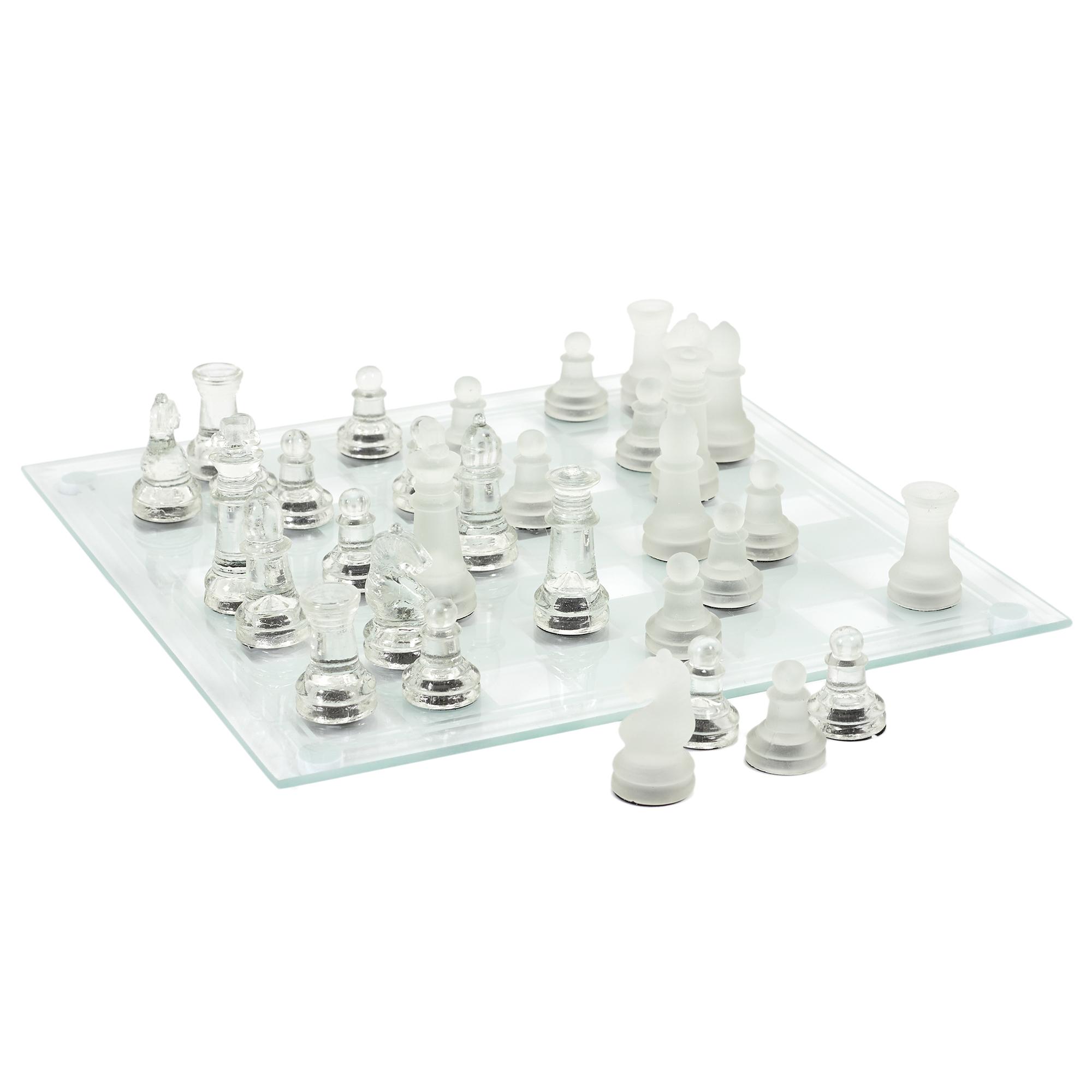 JEU ECHECS VERRE 25X25CM