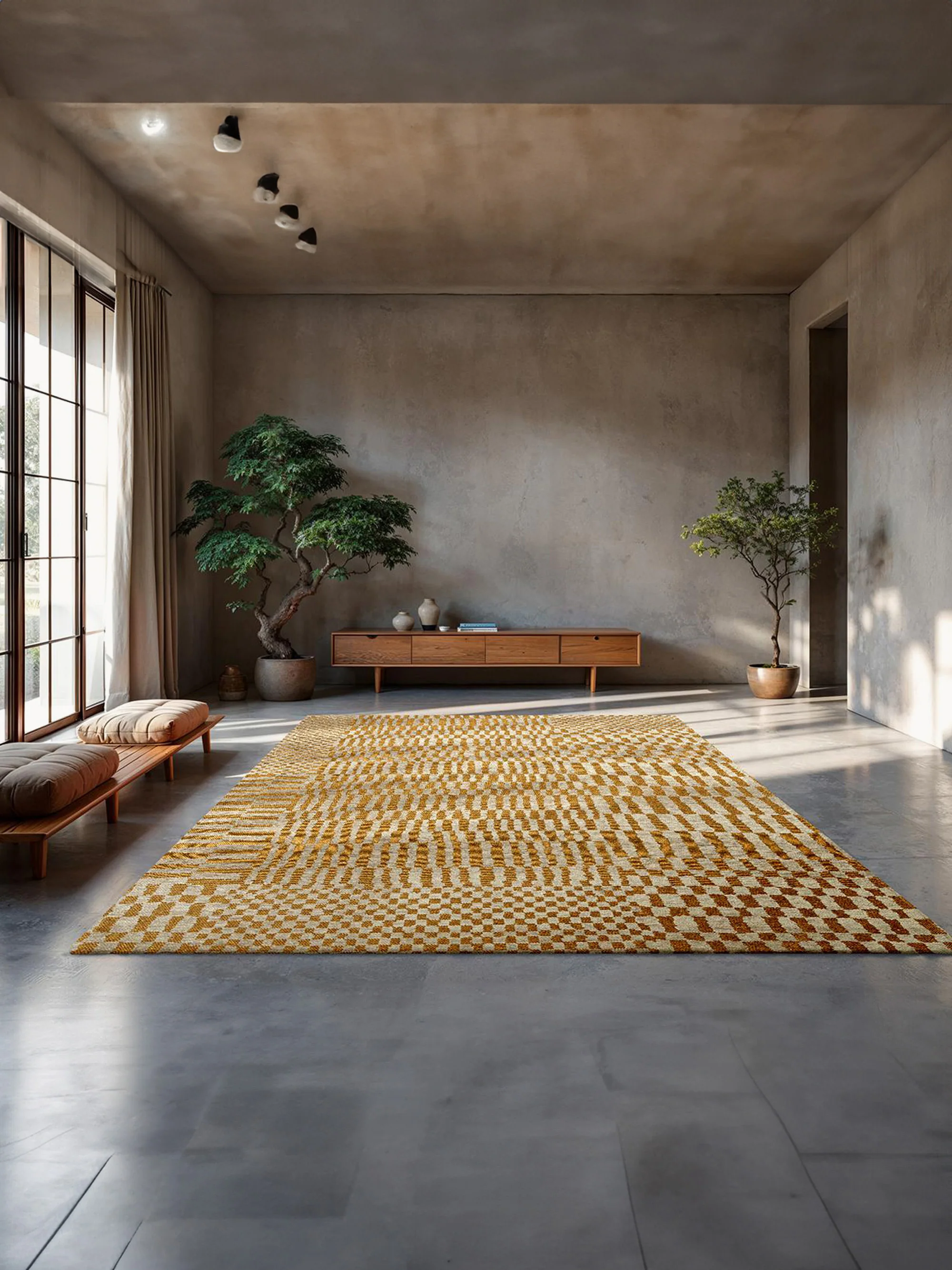 Wasbaar jacquard in- & outdoor vloerkleed Berber