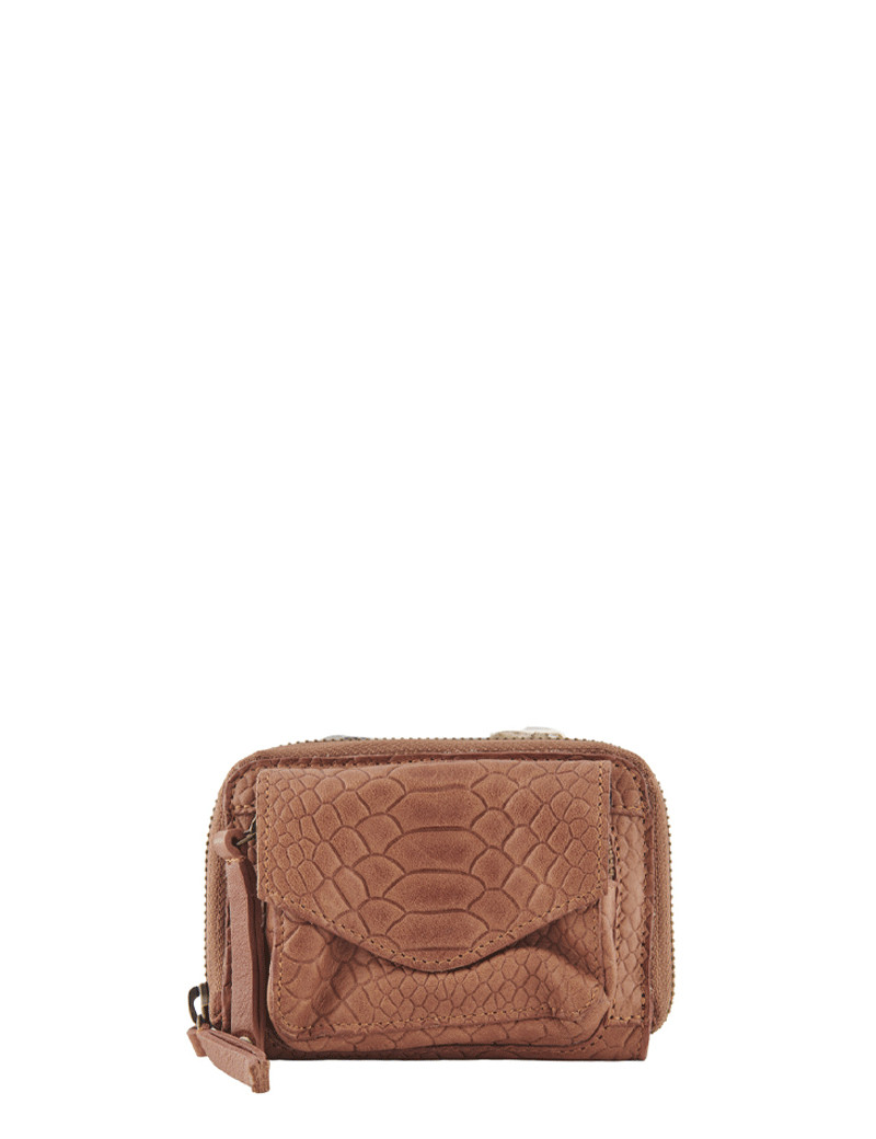 PIECES PORTEFEUILLE NAINA CUIR CROCO ROOT BEER