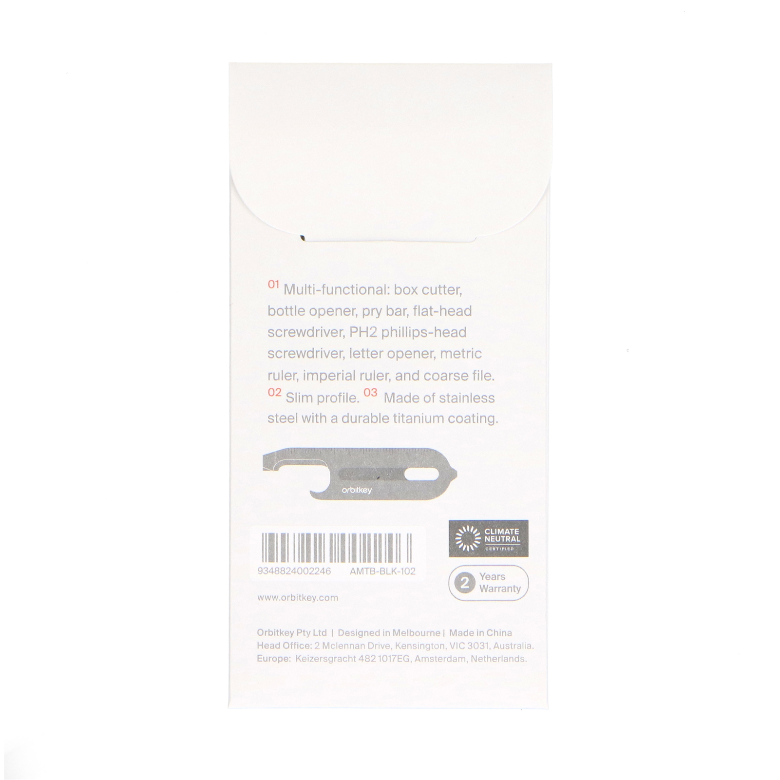 Zwarte stalen multifunctionele Orbitkey sleutelhanger