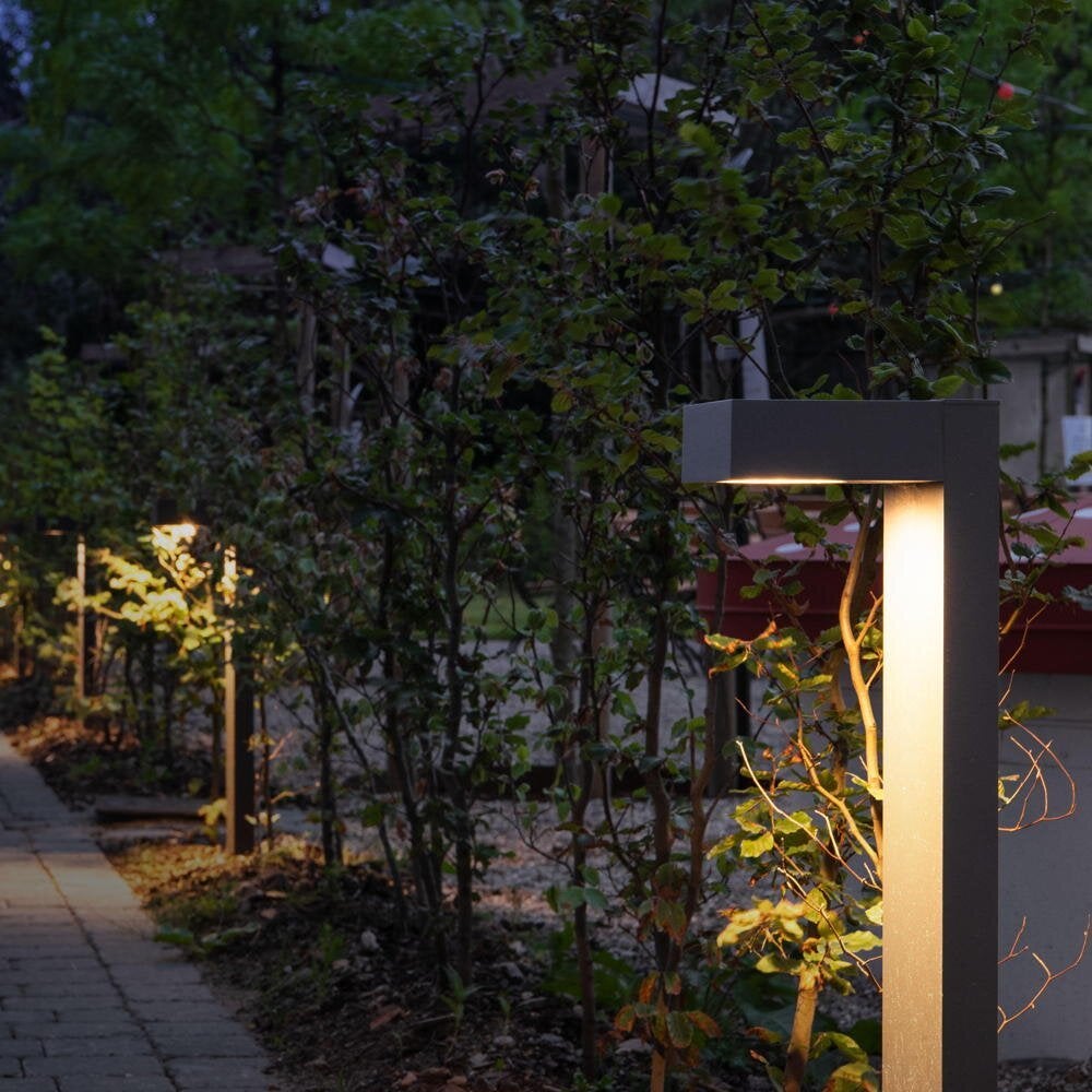 Vierkante padverlichting Quadrasyl, GX53, zilvergrijs