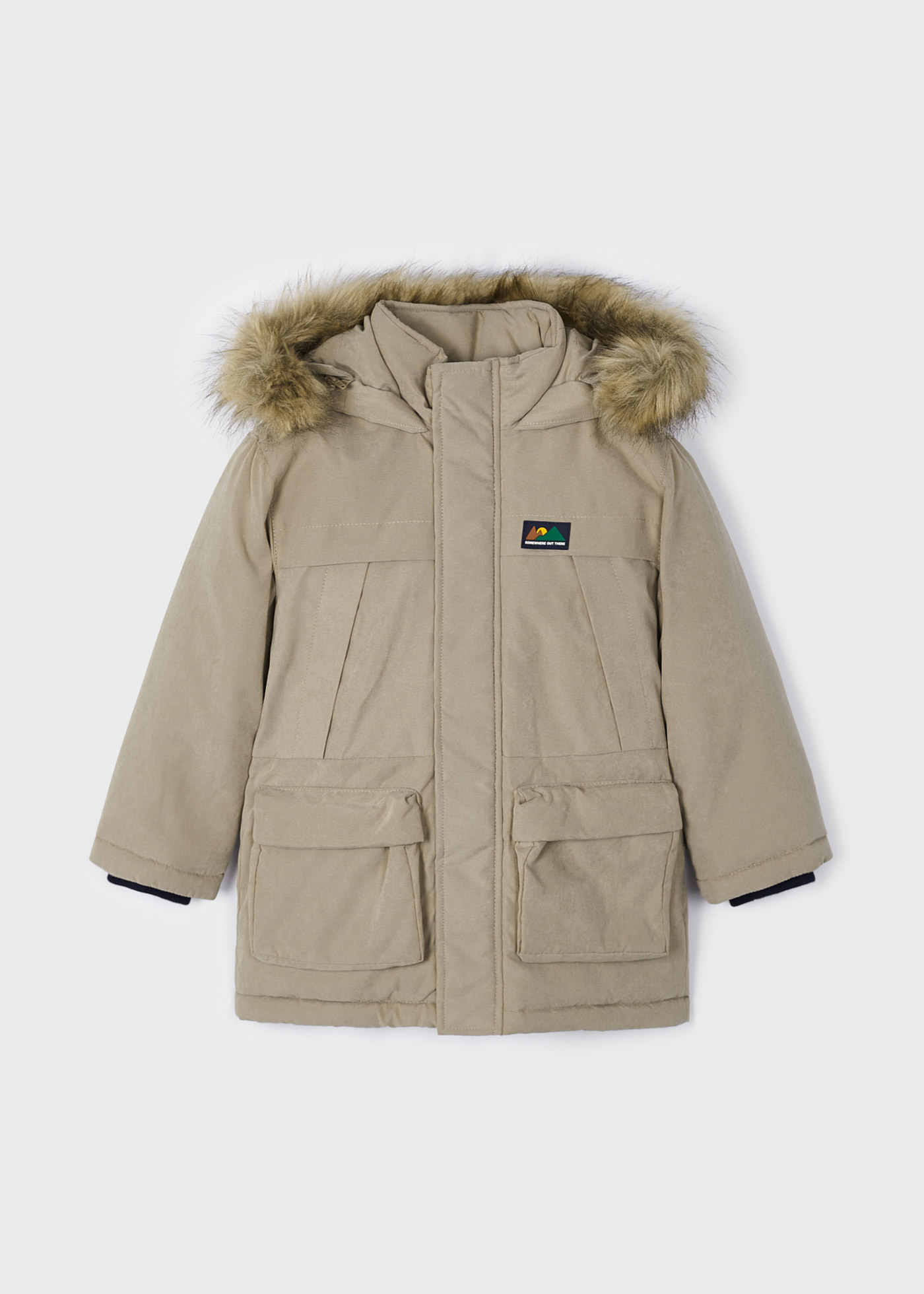 Casaco parka de pele para menino