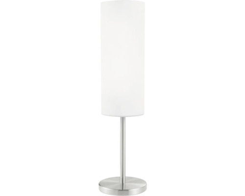 Tafellamp, 1-lichts, HxØ 46x10,5 cm, Troy, wit gelakt/mat nikkel