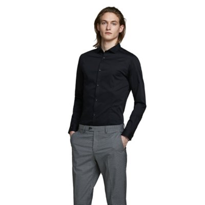 Chemise à manches longues homme Jjprparma L/S Noos NOIR JACK JONES