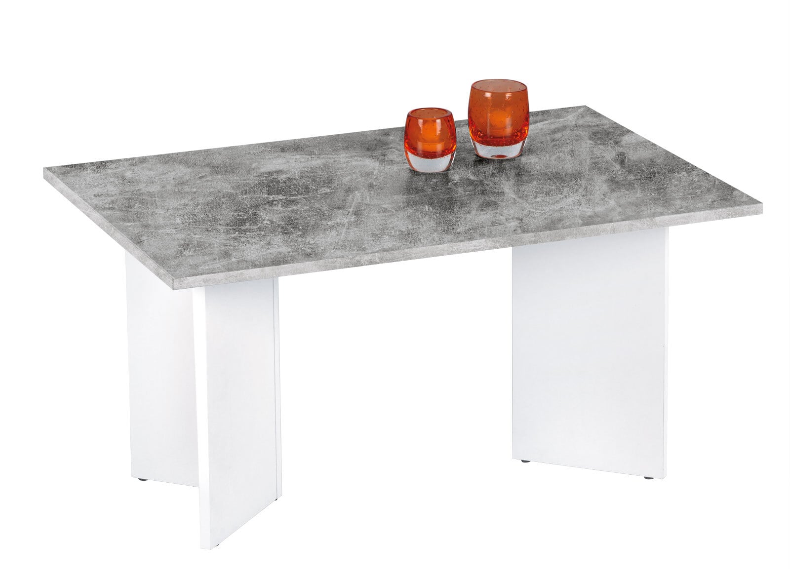 Couchtisch Minimal Dekor Beton/Weiß 86 x 44 x 58 cm
