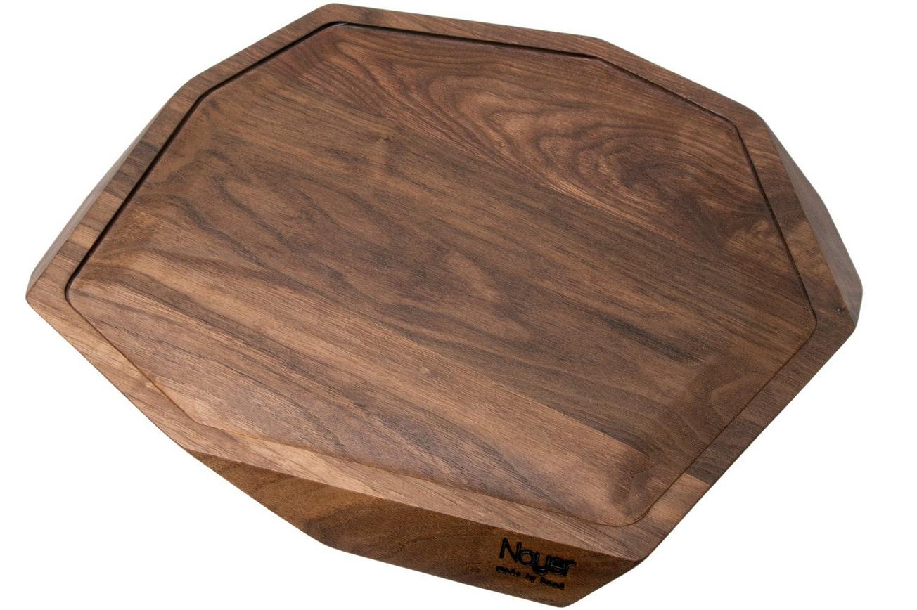 Noyer snijplank walnoothout met gleuf, 37x32 cm