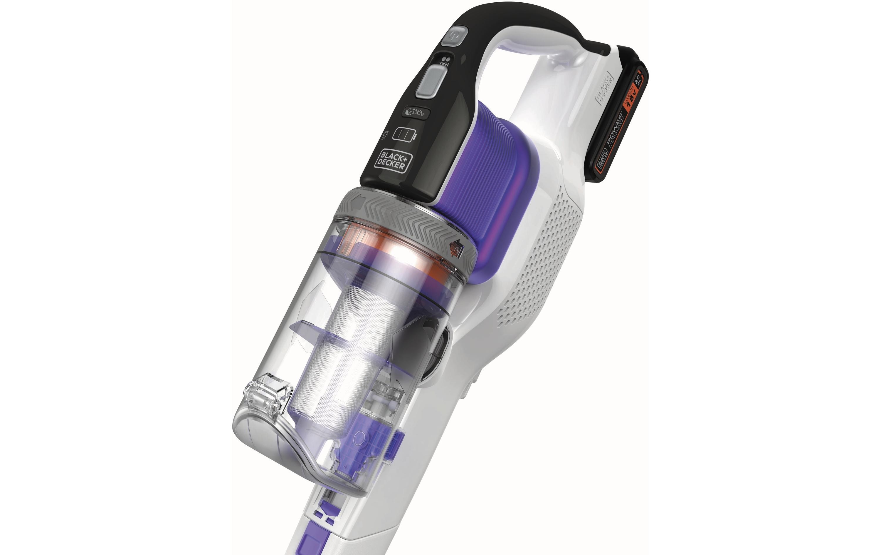 Akku-Hand- und Stielsauger Pet 4 in 1 Lila/Weiss<br>Akku-Stielsauger mit LED-Arbeitslich