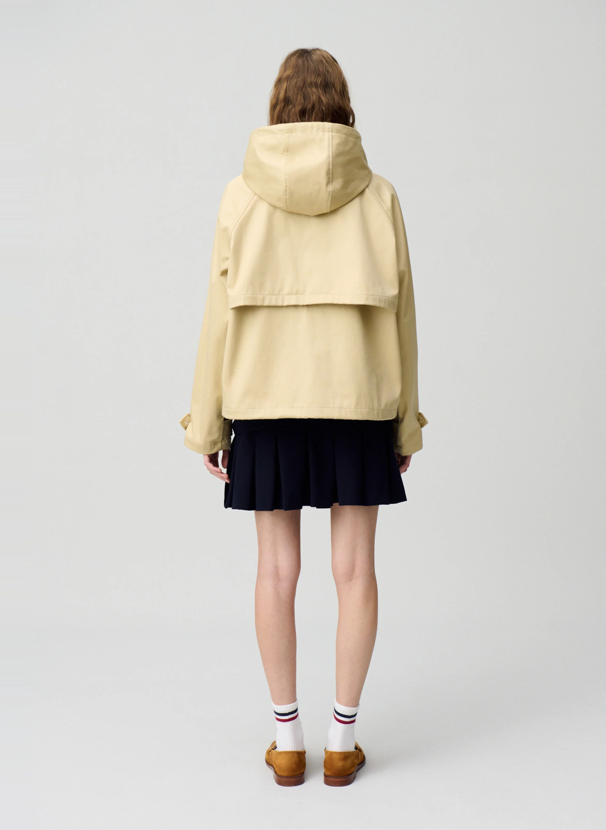 Parka légère à capuche en coton | Beige