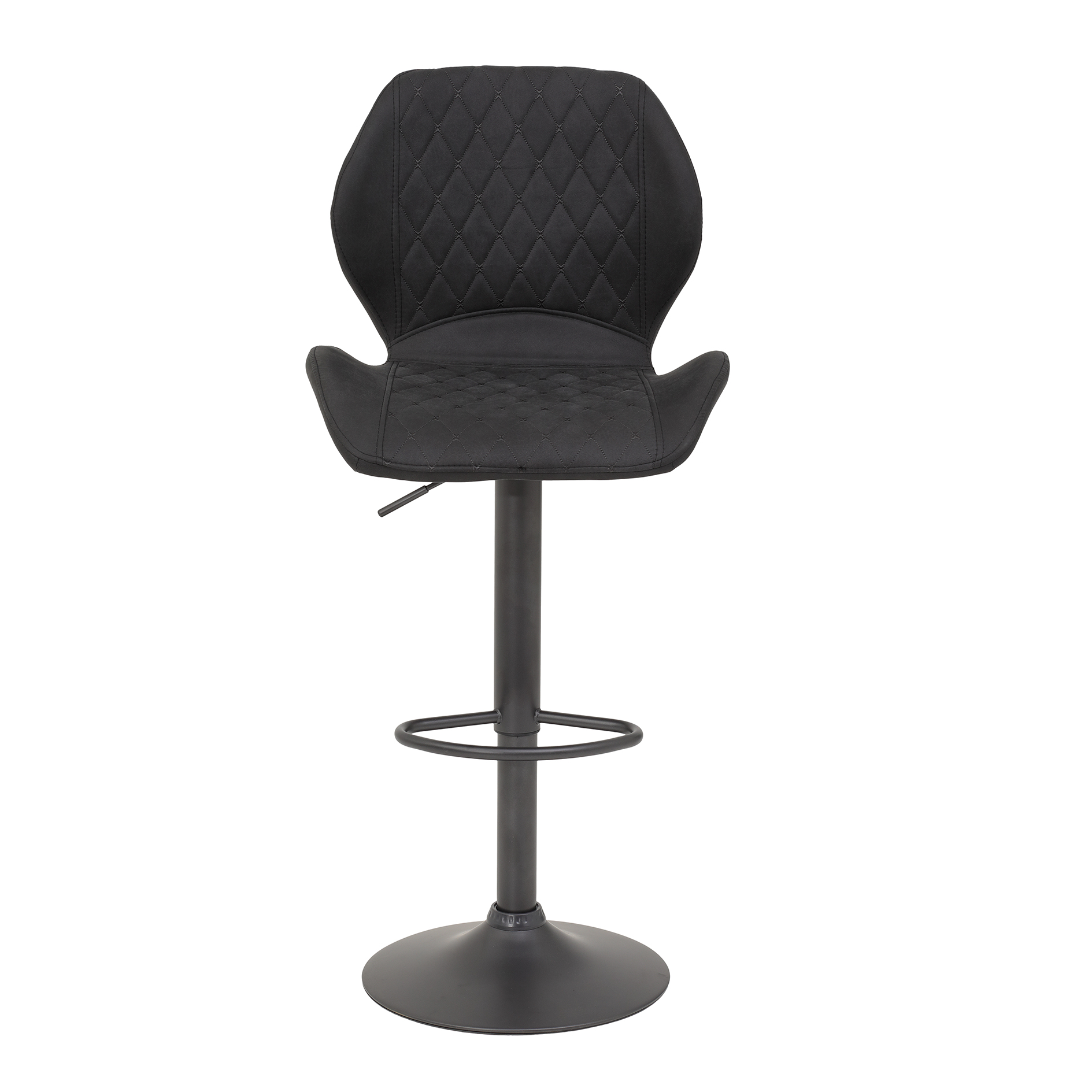 Barhocker - Vintage anthrazit-grau - Microfaser - höhenverstellbar