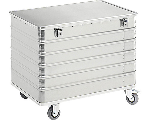 Transportwagen TW 415-B met deksel, aan 4 zijden gesloten, aluminium, 415 l, draagvermogen 250 kg