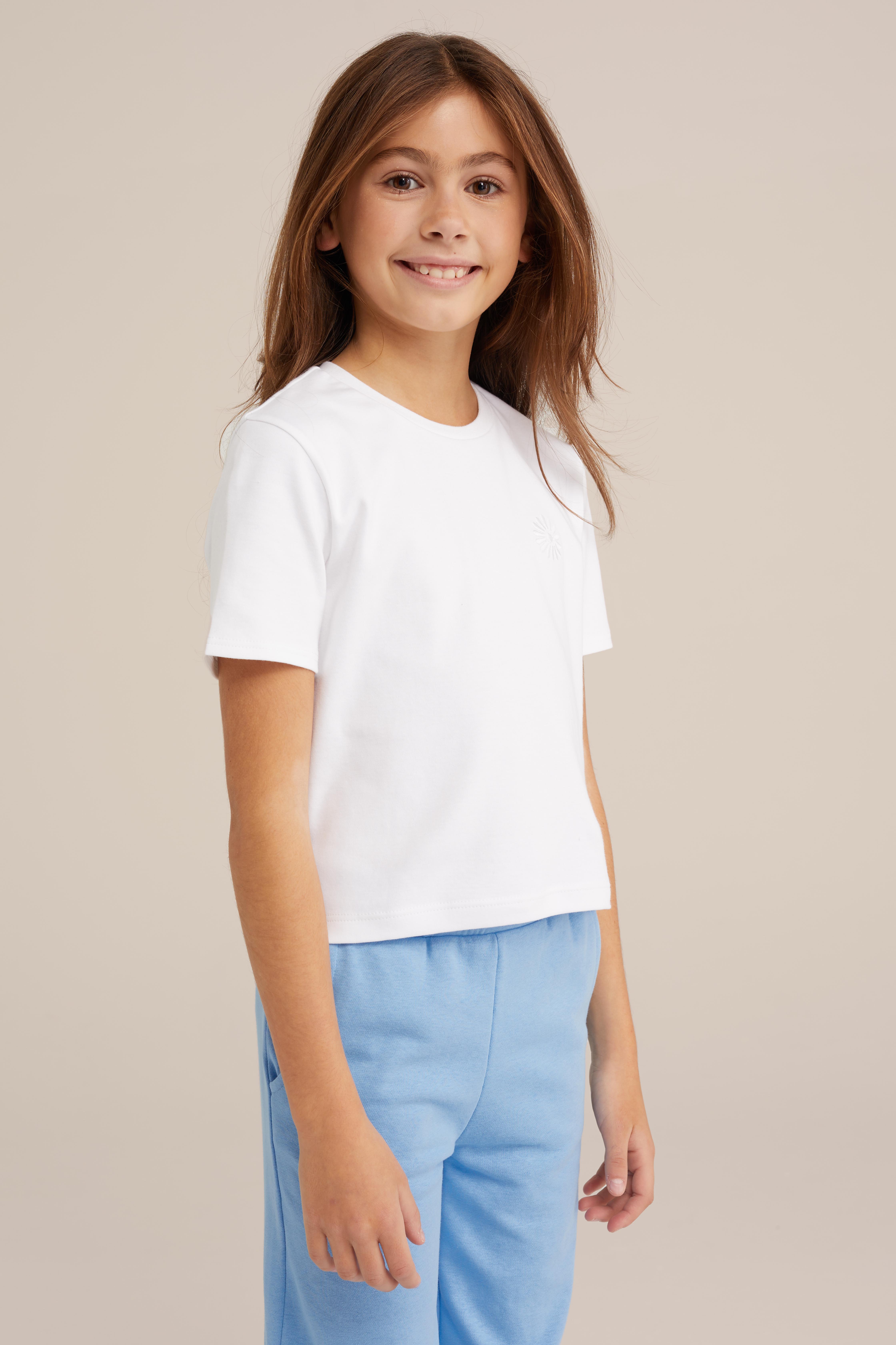 Meisjes T-shirt met embroidery WE Fashion Wit