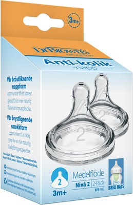 Dr. Brown's Option+ Flaskesmokk Bred Hals 3m+