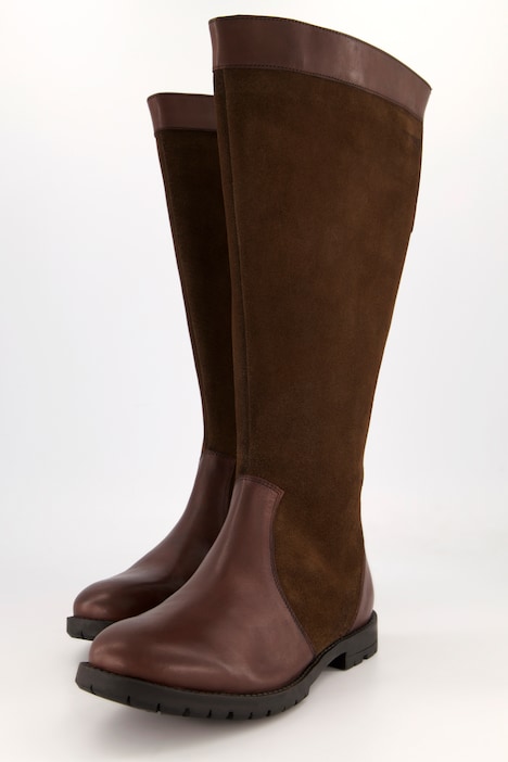 Lederstiefel, Nappa-/Veloursleder, Zipper, Weite H