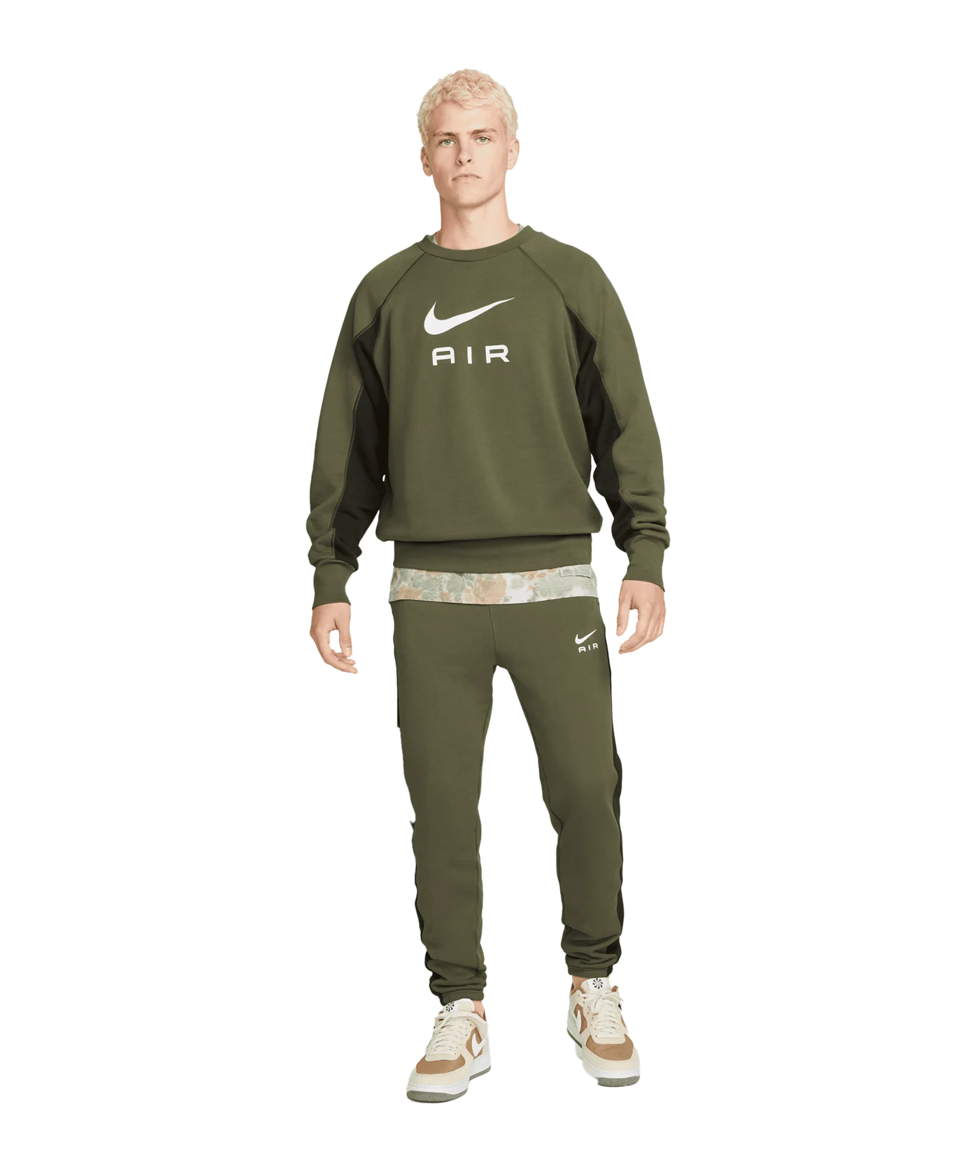 Nike Air FT Crew Sweatshirt Grün Weiss F222