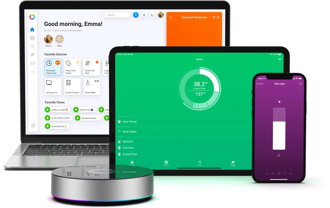 Homey bridgeFüge Zigbee, Z-Wave, Bluetooth, 433 MHz und Infrarot zu Homey hinzu