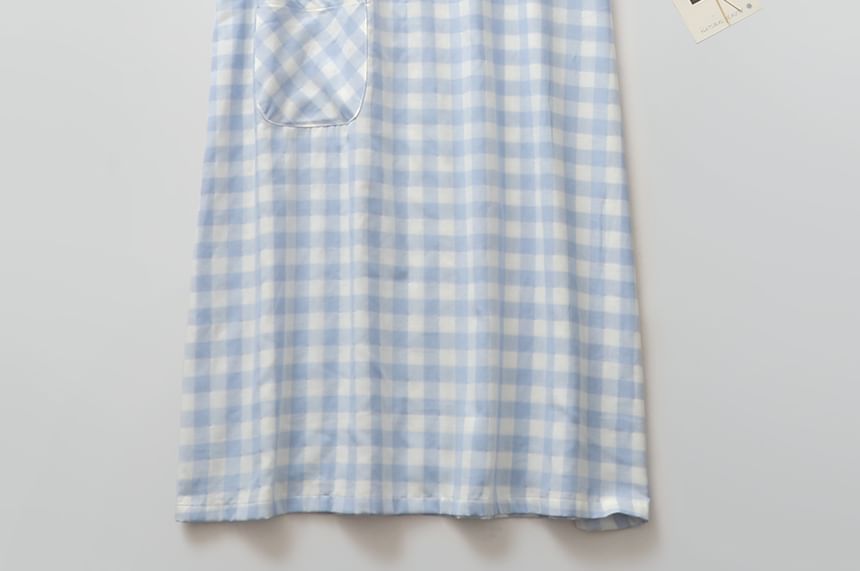 Finlies - Henley Gingham pyjamajurk met korte mouwen