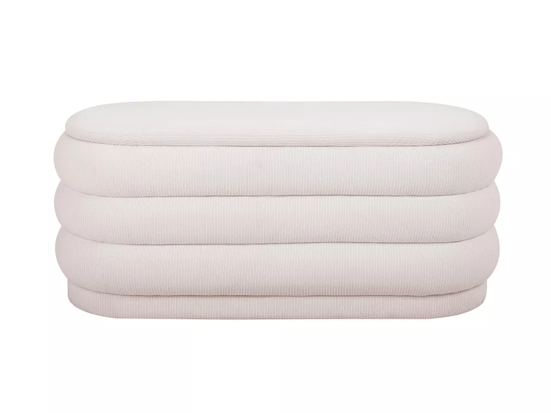 Banc coffre - Velours côtelé - Crème - ECAMBI