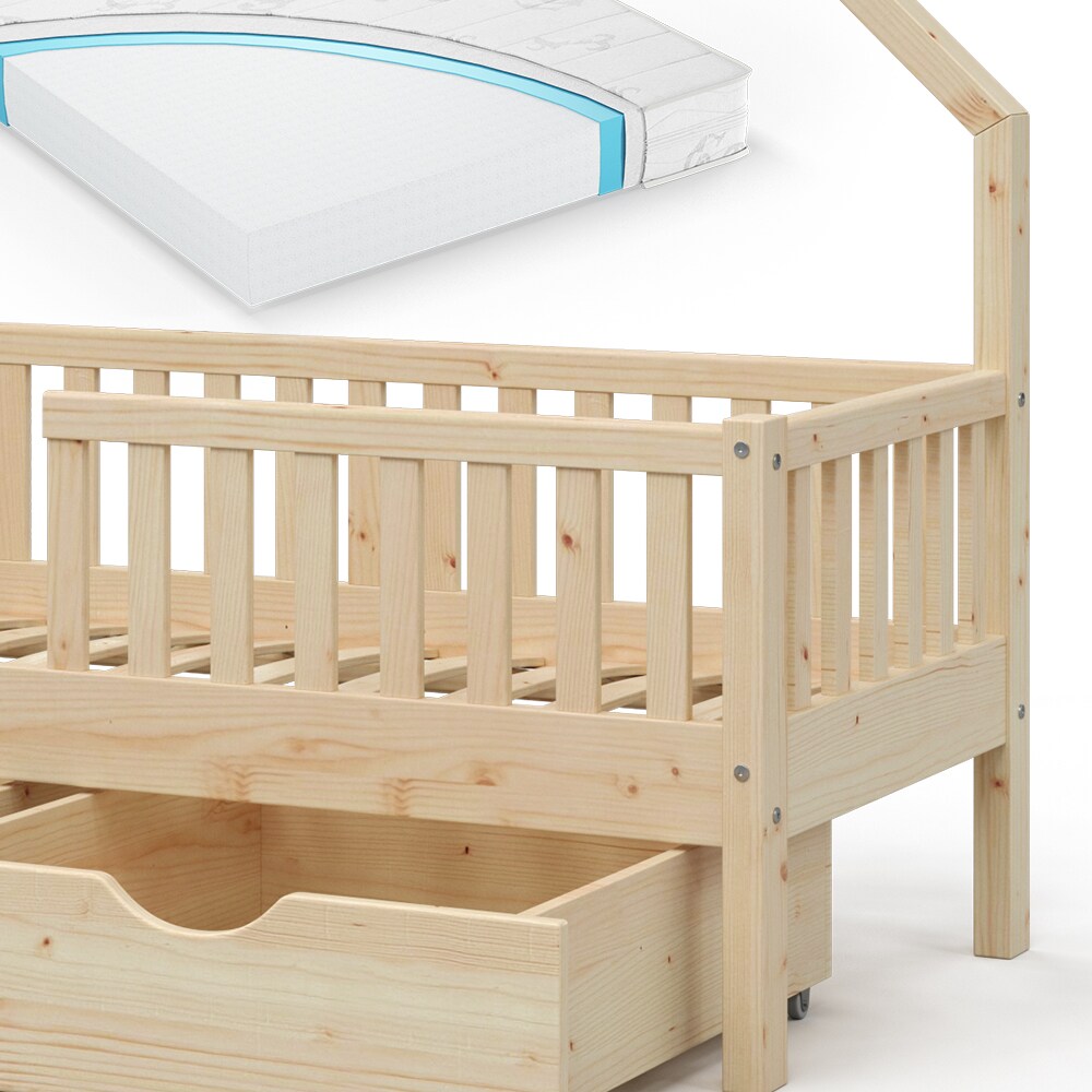 VitaliSpa Hausbett Kinderbett Spielbett Noemi 70x140cm inkl. Matratze Schubladen