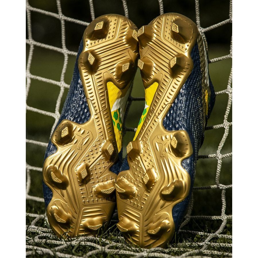 PUMA Future 7 Ultimate FG/AG NJR BNA - Sailing Blue/Marine Blue/Jaune/Grassy Green/Doré ÉDITION LIMITÉE