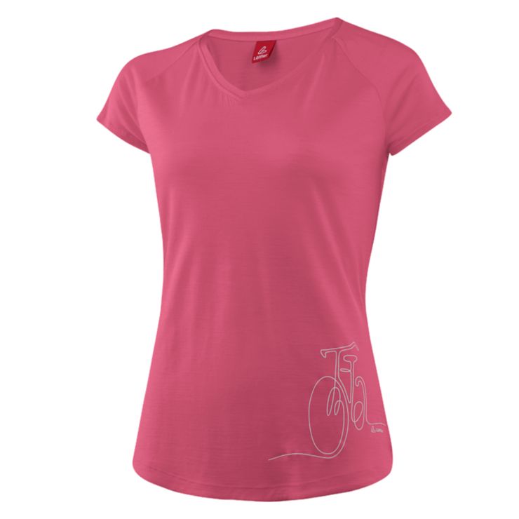LöfflerPRINTSHIRT BICYCLE MERINO-TENCEL - pink