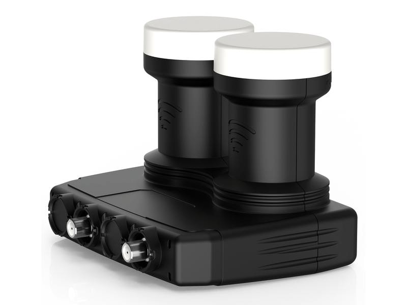 Satelliten TV Zubehör LNB Monobloc Twin Dure-line Kompaktes LNB für gleichzeitigen Satellitenempfang von z.B. ASTRA 19.2° Ost und HOTBIRD 13° Ost (6°)