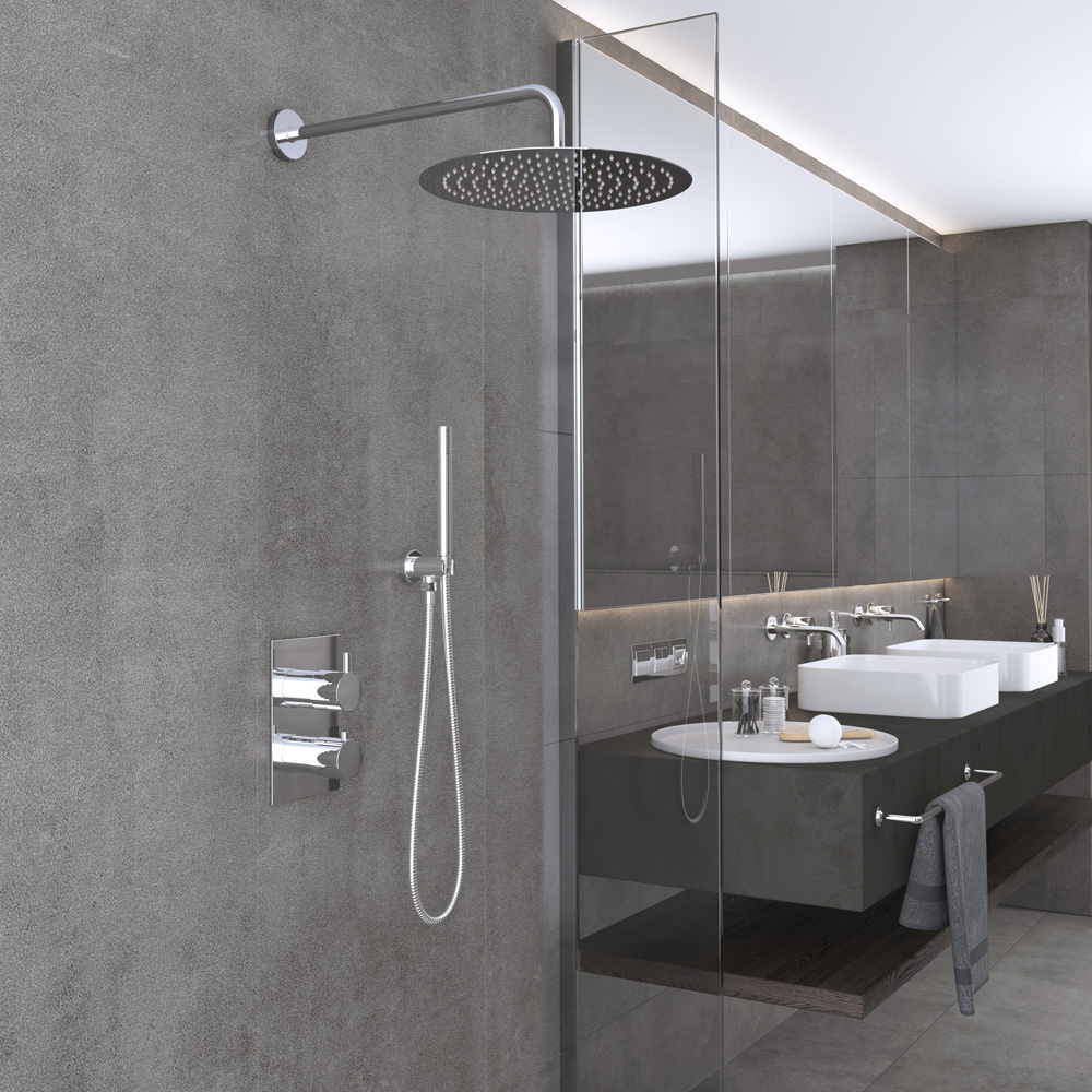 Saniclear Talpa inbouwregendouche 30cm met wandarm chroom
