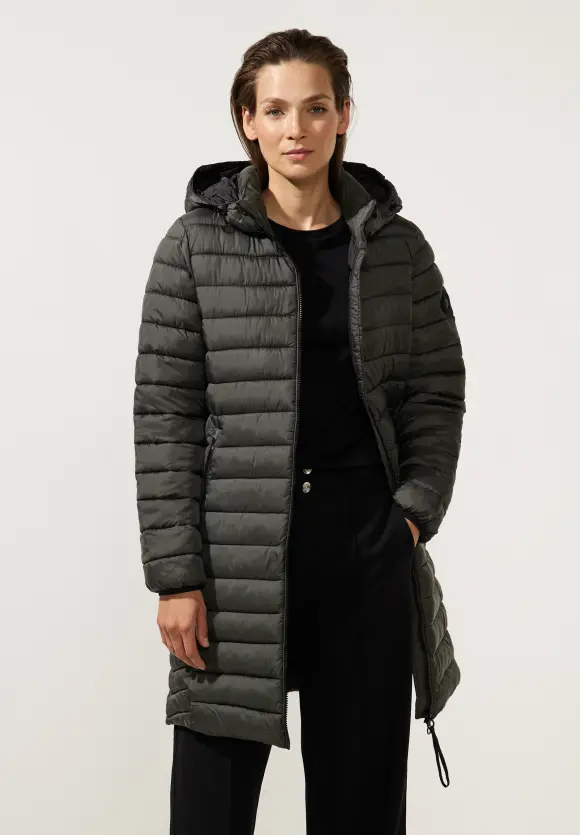 Lange Stepp Winterjacke - verdant green