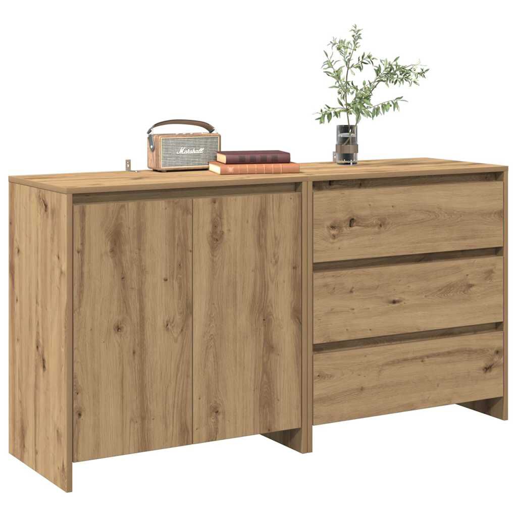 vidaXL Kast, 2-delig, ambachtelijk eikenhout, 60x30x75 cm, houtmateriaal