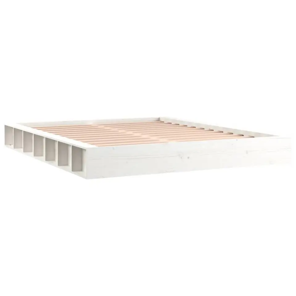 vidaXL - Bed frame met opbergruimte - Wit - Massief hout - 140x200 cm