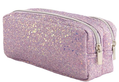 trousse à double zip paillettes