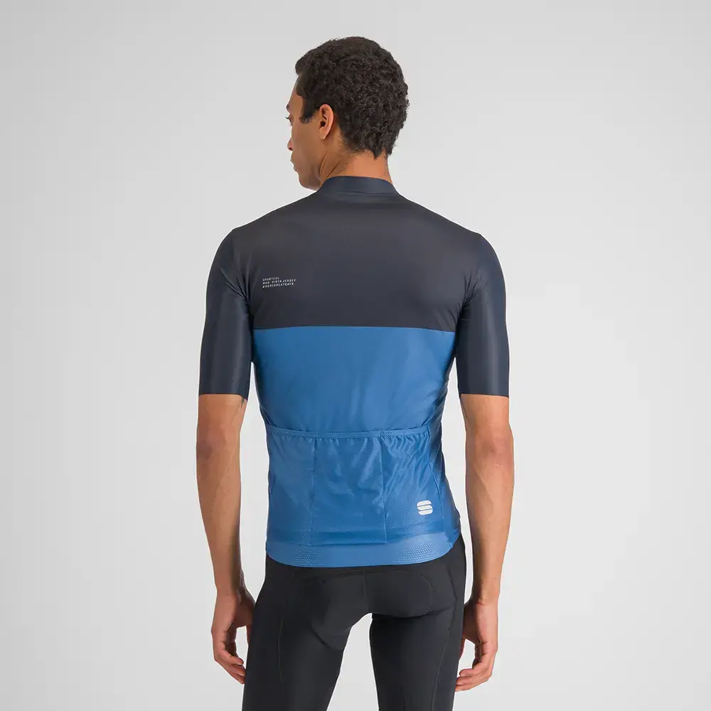 Sportful Pista Fietsshirt Korte Mouwen Blauw/Donkerblauw Heren