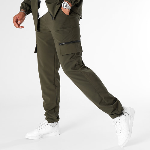 Ensemble Veste Zippée Et Pantalon Cargo 0283 0287 Vert Kaki