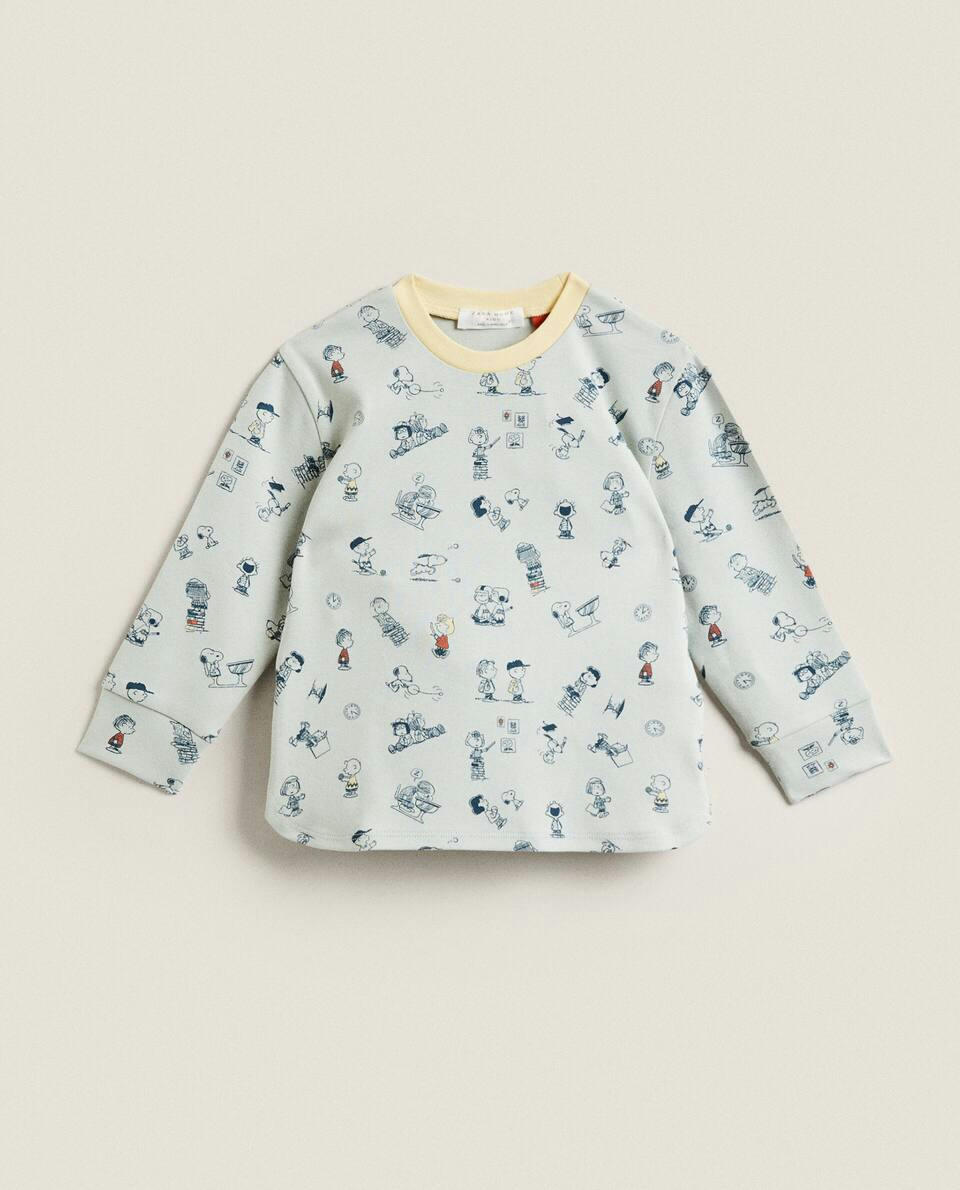 Pijama infantil de algodão com detalhes em amendoim.