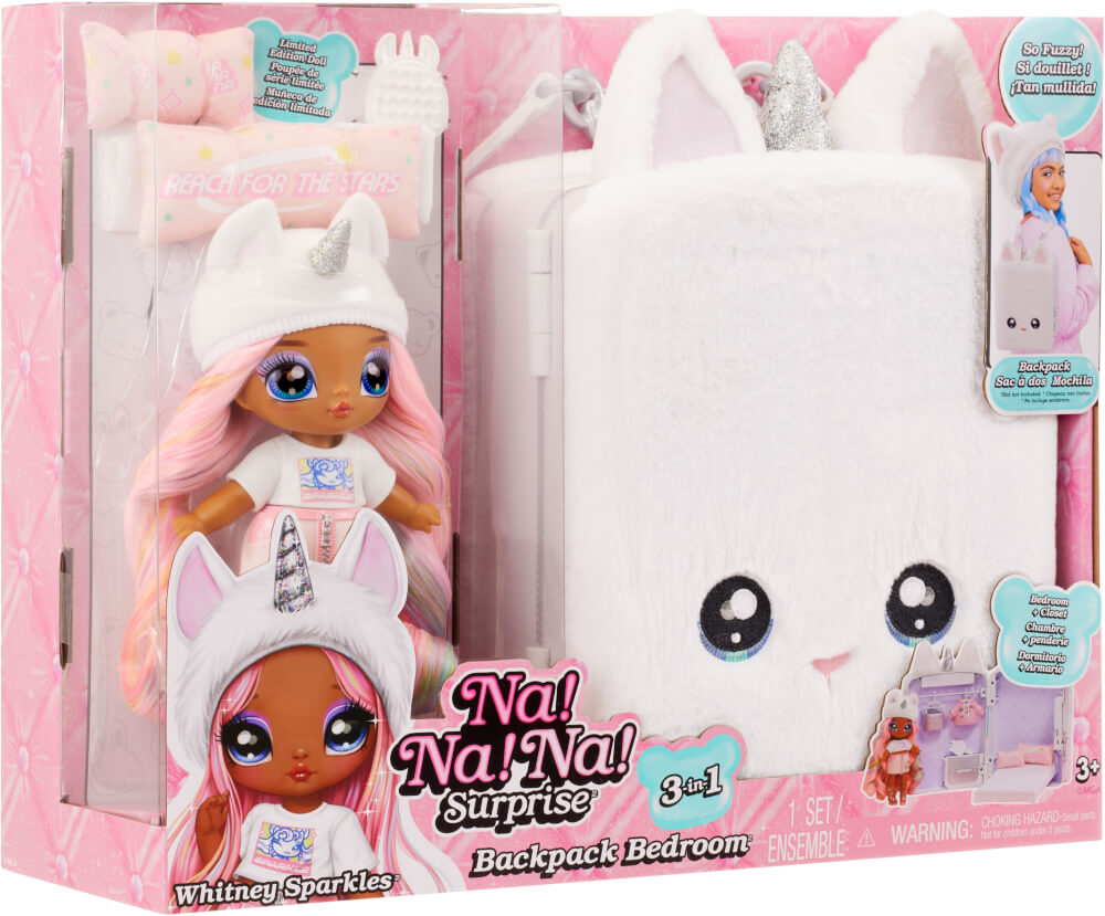 Na! Na! Na! Surprise 3-in-1 Backpack Bedroom Unicorn Playset- Whitney Sparkles