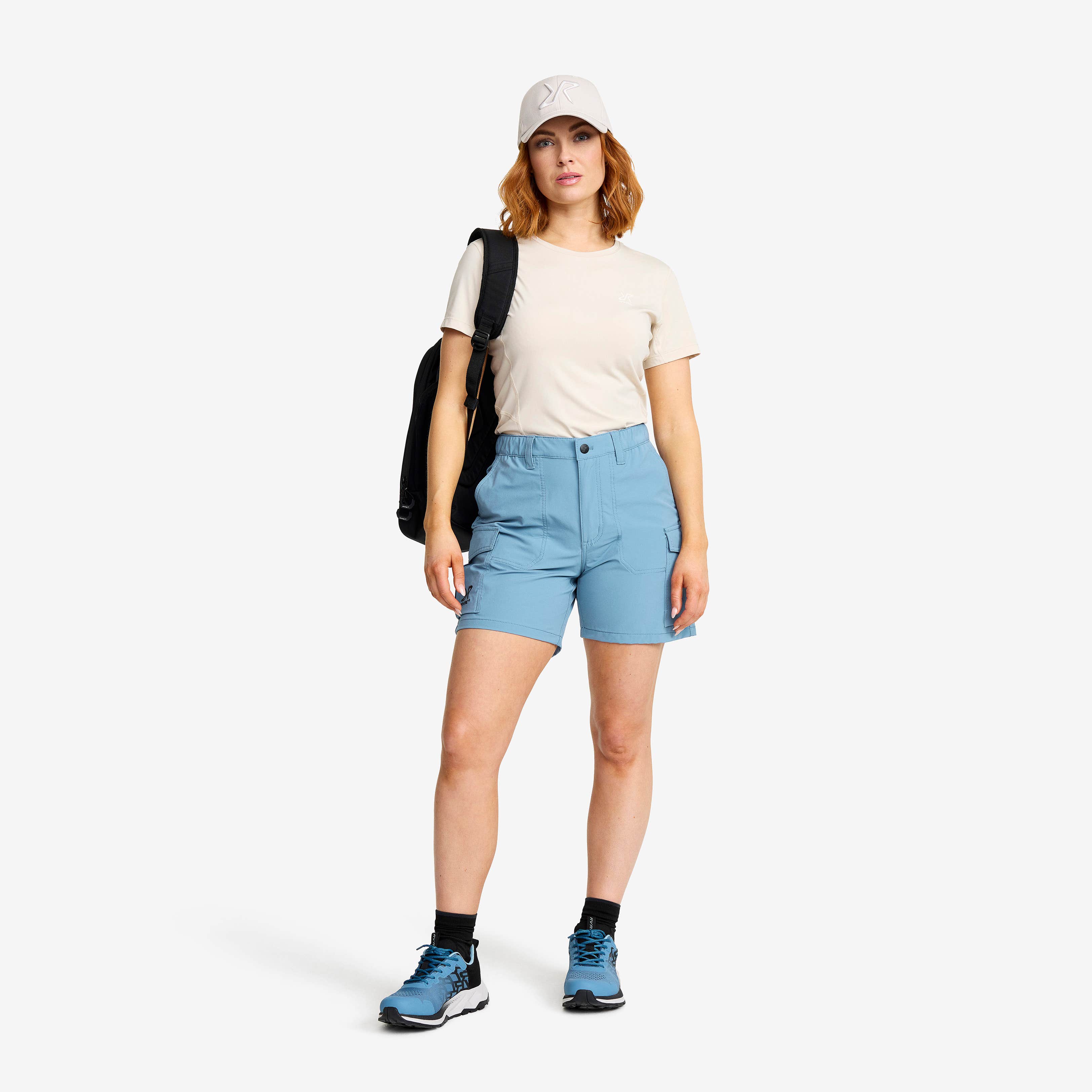 Adventure Cargo Stretch Shorts Dame Captain's Blue/Peyote