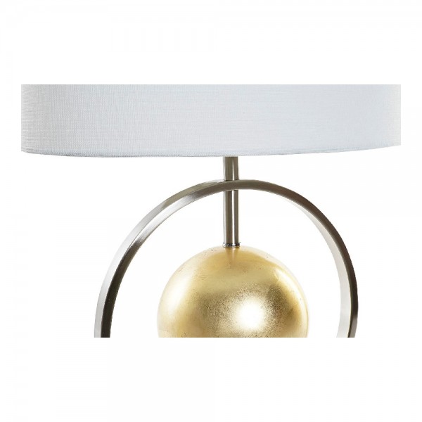 Lampe de bureau blanc argent polyester métal doré (40 x 22 x 64 cm)