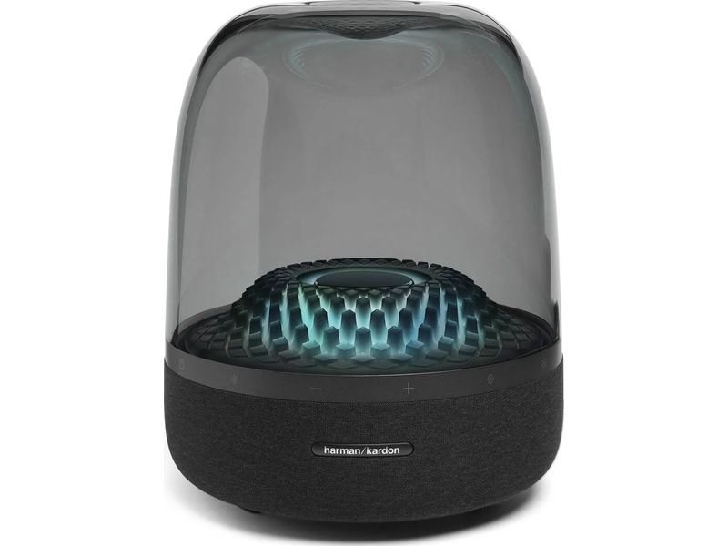 Harman/Kardon Aura Studio 4 Schwarz Bluetooth-Lautsprecher mit transparenter Kuppel und thematischer Beleuchtung